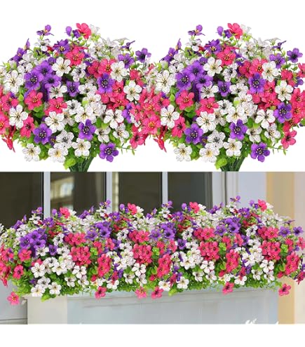 6 mazzi di fiori artificiali in finta seta,Fiori Margherita Artificiali, fiori finti artificiali in seta, fiori in plastica per vasi interni o esterni da appendere fioriera per casa e giardino