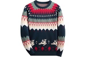 BASADINA Boys Jumpers Kids Knitwear Christmas Sweatshirt Striped Sweater Long Sleeve Pullover Kids Warm Clothes for Autumn and Winter 4-14 Years