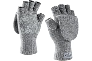 Palmyth Magnetische Umwandelbare Fäustlinge Fingerlose Fäustlinge aus Wolle Angelhandschuhe Warm für kaltes Wetter und Winter Männer Frauen