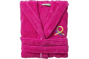 UNITED COLORS OF BENETTON Kids | Accappatoio per Bambini | 7-9 Anni | 100% Cotone | Asciugatura Veloce | Soffice al Tatto | Certificazione Oeko-Tex | Adatto per Lavare in Lavatrice | Colore Rosa