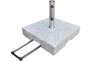 Pure Home & Garden 70 kg Granit Schirmständer mit Rollen und Trolleyfunktion