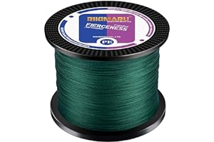 RIKIMARU FIERCENESS Braid Fishingline (Dark Gray,Moss Green,Ocean Blue,Fluo Yellow,Multicolor,300-1000Yds, 4-180LB)