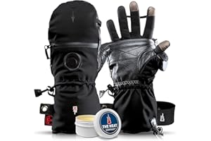 THE HEAT COMPANY - Heat 3 Smart - L'innovation en matière de Gants - Gants & moufles en Un - Idéal pour la Manipulation : il Suffit de déplier la moufle - Gants d'hiver Hommes, Gants d'hiver Femmes