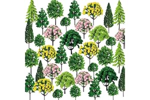 SUNXBUK 55 Pieces Model Trees, Trees, Model Building Decoration, 3-7 cm, Mixed Miniature Trees, Train Trees, Railway, Road Landscape, Model Building Trees Accessories, Diorama Model Building Tree Kit