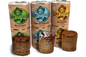 LANDSTREICHER Demeter Bio Dosenbrot, 10 Jahre haltbar (6, Brotmix)