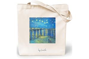 Loxato Bolsa Tela Tote Bag - Bolsos Bandolera Mujer - Bolsas de Algodón Natural 100% Reutilizables - Extra Ancho 8cm Asas Largas 70cm 220 gr/m2 - Bolsas de Tela Bonitas