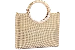BAIGIO Bolso de Mano para Mujer Bolso de Noche de Lujo Bolso de Boda, Clutch Mujer Carteras de Mano Fiesta Ceremonia Bolso de Noche Diamantes Embrague Bandolera con Cadena