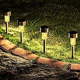 Soplex - Set di 16 luci solari per vialetti, luci a LED da giardino, per patio, prato, cortile, vialetto, vialetto, vialetto 