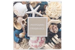 Qingbei Rina Summer Pot pourri, Ocean Breeze Scented Pot pourri Dried Flowers, Blue Decorative Bowl Vase Filler,Seashell Table Decoration (400g)