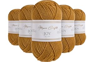 Utopia Crafts JOY DK Fil à tricoter 5 x 50 g – 100% acrylique (Sienna)
