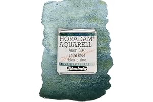Schmincke - HORADAM® AQUARELL, Super Granulation, 14 934 044 Bleu Auen, 1/2 godet, teintes très fortement granulées, aquarelles supergranulées très fines