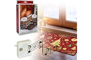 Musikalisk dörrmatta sensor med 2 julsånger – 34 x 24 cm – julmusik stegsensor för varje dörrmatta – fotklocka, fotmatta, rin
