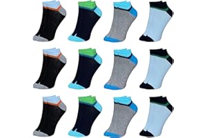 LOREZA ® 12 Chaussettes pour enfant Garçons et Filles Coton Socquettes tailles 21 à 36