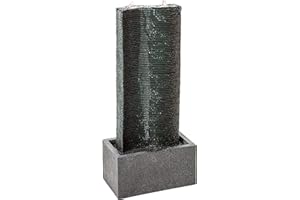 Dehner Gartenbrunnen Muro mit LED Beleuchtung, Steinoptik, ca. 80.5 x 37 x 22.5 cm, Polyresin, dunkelgrau