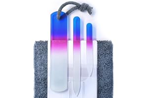 GLADZY Juego de Limas de Cristal Checo para Uñas – Lima de Callos, Doble Superficie de Granos Diferentes, Manicura y Pedicura, Cuidado de las Uñas y Nail Art Profesional, Calidad de la UE