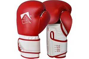 AQF Guantes Boxeo, Cuero Saco De Boxeo Guantes De Boxeo, Guantillas MMA Kick Boxing, Muay Thai, UFC Guantillas Boxeo con Capa Extra Acolchado Hombre Mujer 8 10 12 14 16 Oz