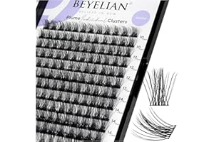 BEYELIAN Pojedyncze rzęsy, C Curl Cluster, 144 szt. Cluster Lashes 0,07 mm, 10-16 mm, mieszane rzęsy "zrób to sam", do przedłużania rzęs, do domu, super cienkie, czarne pasma (styl 6)