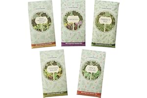Verdant Republic Microgreens Salad Seeds Mix | Green Collection- 5 Seeds Mix Packs | High Germination & Easy to Sprout | Over 16 Vegetable & Herbs incl Pea, Broccoli, Red Cabbage