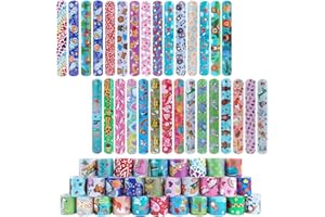 Slap Bracelet à Claquer 30 pcs Slap Bandes，Bracelet Enfant,Bracelet a Claquer Enfant Lot Bracelet Enfant Pour Filles Garçons pour Enfants Anniversaire Remplisseurs Cadeau Parti Favors Filles Garçons