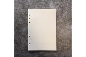 ZELTEN Carta di ricarica/foglie sciolte per cartelline portadocumenti ad anello rotondo con copertura a 6 fori da 8,5 pollici A5 (A5 Paper Refill-Dotted, 1 Package)