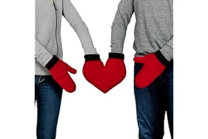 Froster Guanti dell'amore - Cuore rosso, Guanto doppio per Coppia Innamorata, Guanti Invernali, Regalo per San Valentino