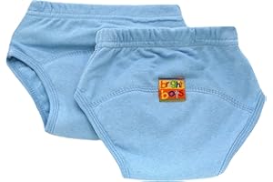 Bright Bots Potty Training Pants with Absorbent and Water Resistant Layer. Bright Pull On Washable Cotton Pants for Toddlers 2 Pack