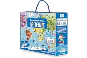 Voyage, découvre, explore la terre: Puzzle ovale 205 ièces plus un livre de 32 pages !