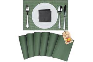 Mondiroso. Pack de 6 Manteles Individuales Mesa Lavables. Salvamanteles Individuales Antideslizantes Mantel Individual para Mesa de Comedor y Cocina. (6, Verde Bambu)