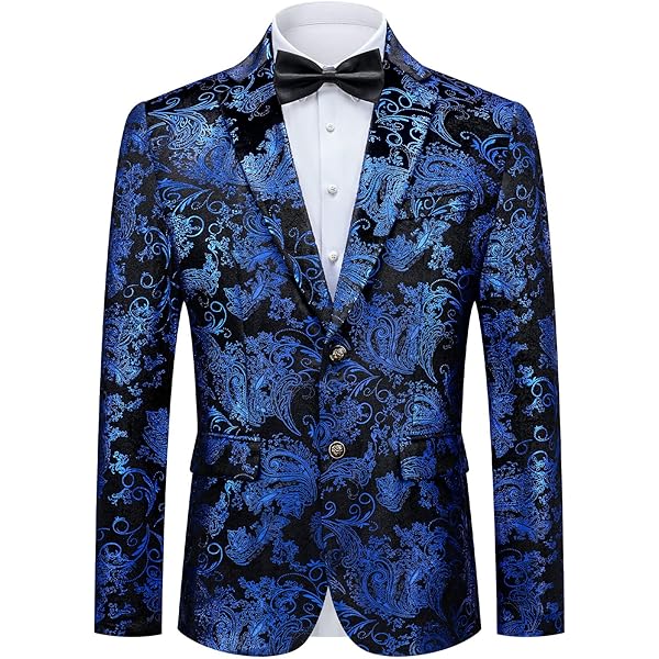 Generisch Pailletten colbert voor heren, glitter, glanzende één-knoop, slim fit, elegante blazer voor mannen, lente, stijlvolle jassen, performance- kostuum voor bruiloft en themafeest, carnaval, blauw