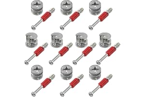 AERZETIX - C65853 - Juego de 10 herrajes de montaje excéntricos para empotrar + 10 espárragos Ø6x44mm - para panel de 18mm - en acero - carpintería ebanista mueble madera MDF melamina armario