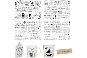 FloraVigo Rub On Sticker Approx. A5 19 x 14 cm Saying Decoration for Birthday, Keraflott, Wedding, Home, Wiping Film for Furniture, Glass, Wood, Photo Album, DIY Decoration, Sticker Aesthetics (4