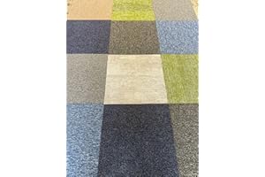 GENERIC 12 x Mixed Random Colour Carpet Tiles (40cm x 40cm) Heavy Duty Home Commercial Retail Office Shop Premium Flooring Rugs Floor Tile Hardwearing Anti-Slip Floor Covering, Bitumen Backed