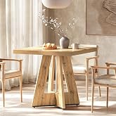 Tribesigns Square Dining Table for 4, 80 x 80 x 75 cm Small Kitchen Table with Pedestal Base, Farmhouse Dinner Table for Dini