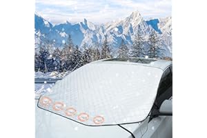 Autreykorn Copri Parabrezza Auto Ghiaccio 193x157x126 cm, 5 Magneti, Copertura Parabrezza Auto Pieghevole Contro Neve, Ghiaccio, Brina, Polvere, Sole con Sacchetto di Stoccaggio