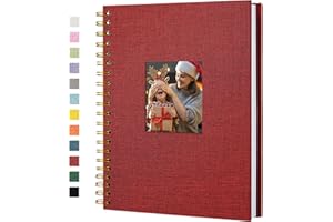 Hiwhy Album Fotografico con Copertina in Lino, Libro dei Ricordi con Pagine Bianche Kraft con Copertina Rigida 20,5 x 28 cm, per Viaggi, Libro Degli Ospiti, Matrimonio, Natale (40 fogli/80 pagine)