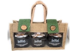Mrs Bridges Beetroot Collection Triple Jar Jute Hamper Beetroot & Onion, Beetroot & Orange, Plum with ALE