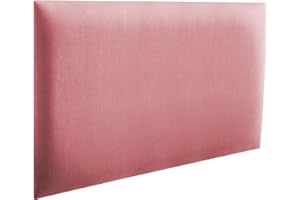 ‎RAVIO RAVIO Wandpaneele gepolstert | 3D Wandverkleidung mit Schaumstoff | Wandkissen als Kopfteil für Bett | Wanddekoration für Schlafzimmer, Kinderzimmer, Büro, Diele | (Schmutziges Rosa, 60x40 cm)