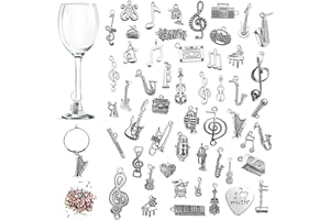 CNYMANY 52/40 pezzi Segnabicchieri Charms per Bicchiere di Vino, Calice Marcatori di Bevande Tag con Fibbia per Cocktail Champagne Festa Di Degustazione Favori Forniture Decorative Regali