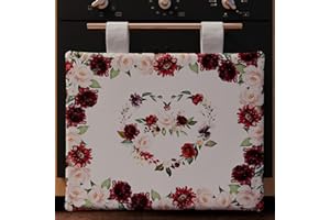 PETTI Artigiani Italiani - Accessori Tessili da Cucina, Copriforno 40x50 cm in Microfibra, Copri forno Moderno in Stampa Digitale Floreale 07, 100% Made in Italy