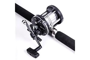 FLADEN 6.5ft / 195cm CHARTER BOAT Rod and CHIEFTAIN 30 Multiplier Reel - 2 Piece BOAT Quality Fishing Combo (15 to 30lbs Class) for Offshore [12K-B591]