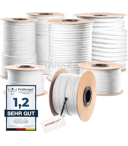 Corde Polypropylène BGS - 3mm X 20m - Noire Ou Blanche - Résistante Eau Et UV - Portance 30kg - Multi-usage