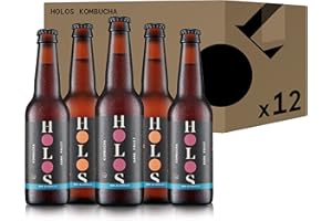 HOLOS Kombucha Mixed Case 12 x 330ml Crown Cap bottles| Sunset Hops x6 | Dark Fruit x6 |Authentic Small-Batch Kombucha, Low-Sugar, Hand-Crafted, All-Natural Ingredients