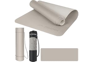 ‎ELITEATHLETE EliteAthlete Yogamatte - Sportmatte - Fitnessmatte - Gymnastikmatte gepolstert & rutschfest für Fitness, Pilates - Yoga Matte - 183 cm x 61 cm x 0.6 cm - Trainingsmatte inkl. Transportgurt + Tasche