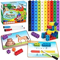 Ensemble Magnétique 5 Cadres De Dix – 50 Disques Colorés + Chiffres – Apprentissage Mathématique Montessori – Dès 4 Ans