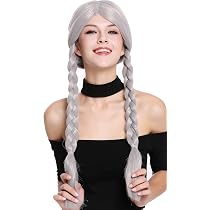 WIG ME UP- 90891-ZA13TZA60 Peluca Mujer Hombre Carnaval Halloween Años 80 Punk Wave Mójol Pelo De Punta Mezcla Rojo Blanco