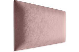 Muralo Aksamitna poduszka ścienna, panel tapicerowany, do sypialni, salonu, łóżka, poduszka ścienna, zagłówek łóżka, nowoczesna, luksusowa, wyściełany panel (jasnoróżowa, 60 x 30 cm)