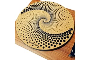 TAZ STUDIO TazStudio Kork-Plattenspielermatte für besseren Klang auf Vinyl-LP-Plattenspielern – Original geometrisches Design, psychedelische geometrische Punktkunst (3 mm dick) – m3