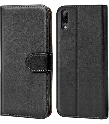 Handyhülle Für Wiko View 3 – Leder Brieftasche Flip Case, Mit Kartenfächern, Magnetverschluss, Standfunktion, Schwarz