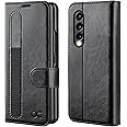 OCASE Compatible with Samsung Galaxy Z Fold 3 5G Case with S Pen Holder,[Upgraded] Galaxy Z Fold3 5G Flip Wallet Case Leather with RFID Blocking Card Holder Kickstand Phone Cover,Black