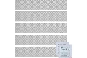 INDIAN STORE 24 3M Diamond Grade 4090 Autocollants réfléchissants d'avertissement Film réfléchissant Avertissement de sécurité Étanche Voitures Motos Casque Vélo Véhicules (White/Silver 5 Pieces 30mmX150mm)
